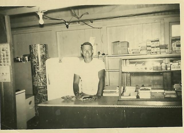 Ralph in the shop in 1948, the proud new owner of Red Top Boats.