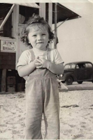 1948, Linda in front of the original boat house